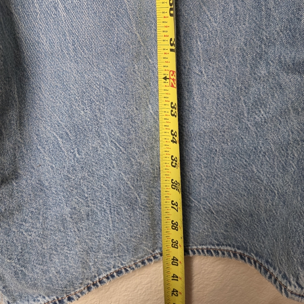 American Eagle Dreamy Drape Super High-Rise Sz 2 Ultra Wide Leg Jeans  Long Blue - Picture 14 of 15